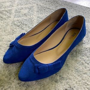 Royal Blue Bow Flats - Never Worn